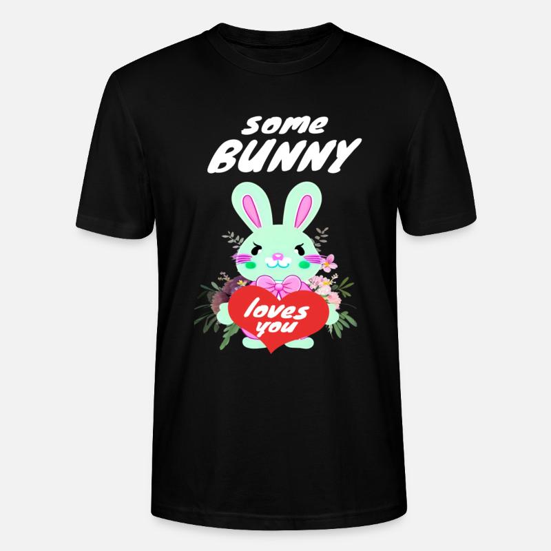 Mignon lapin de Pâques amoureux - T-shirt bio CRAFTER Stanley Stella Unisexe - noir