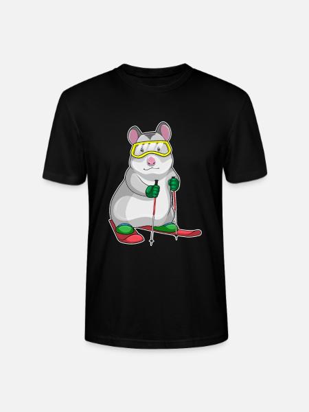 Hamster Skier Ski - Stanley/Stella CRAFTER Unisex Organic T-Shirt - black