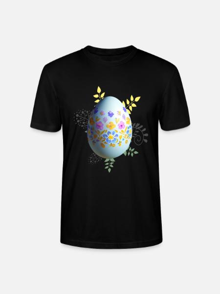 Blomster påskeæg - Stanley Stella CRAFTER unisex økologisk-T-shirt - sort