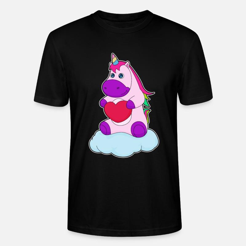 Einhorn Herz - Stanley/Stella Unisex Bio-T-Shirt CRAFTER - Schwarz