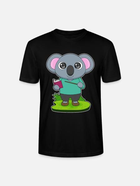 Koala Teacher Pointing Stick School - Stanley/Stella CRAFTER Unisex Organic T-Shirt - black