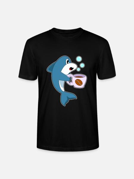 Delfin coffee cup - Stanley/Stella CRAFTER Unisex Organic T-Shirt - black