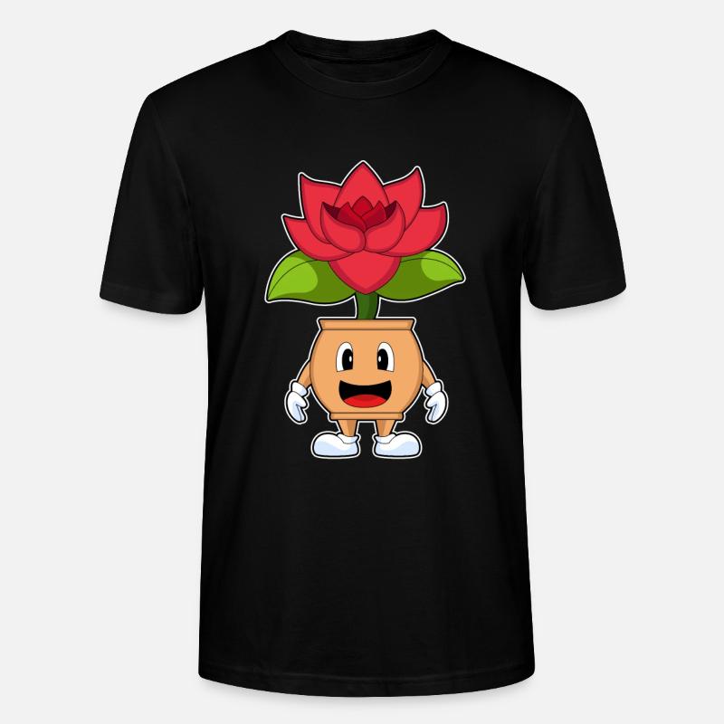Fleurs roses en pot de fleurs - T-shirt bio CRAFTER Stanley Stella Unisexe - noir