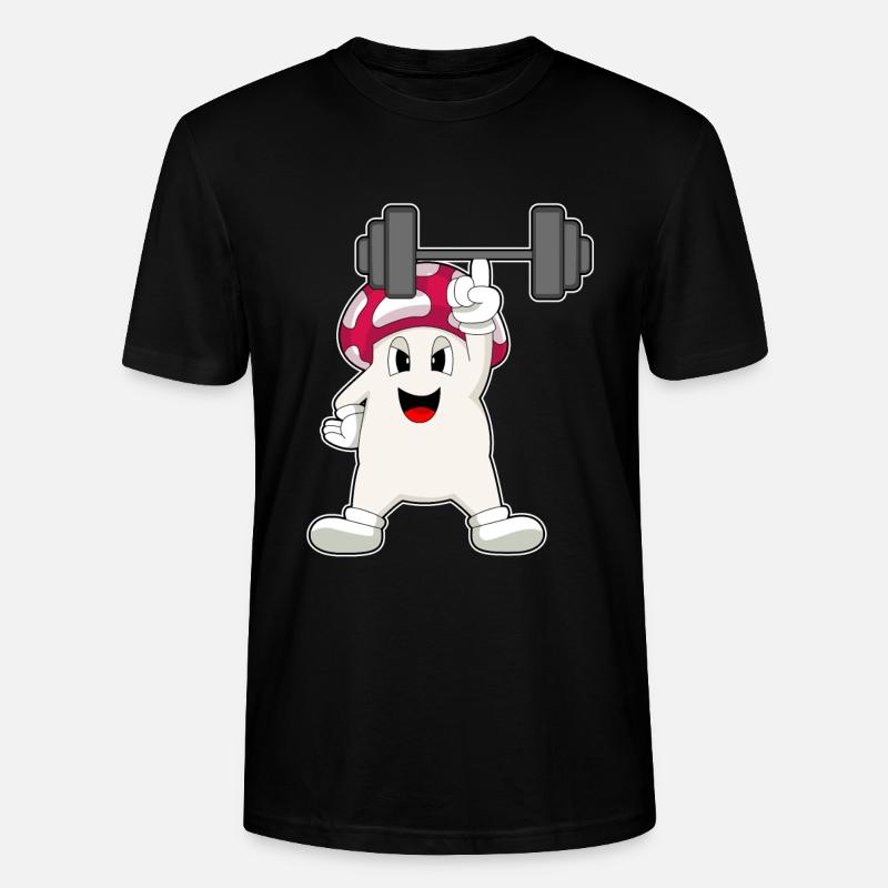 Champignon Bodybuilding Haltère - T-shirt bio CRAFTER Stanley Stella Unisexe - noir