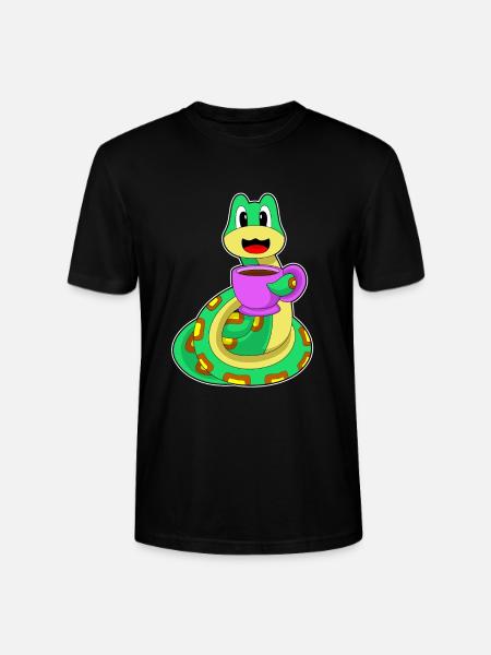 Snake cup of coffee - Stanley/Stella CRAFTER Unisex Organic T-Shirt - black
