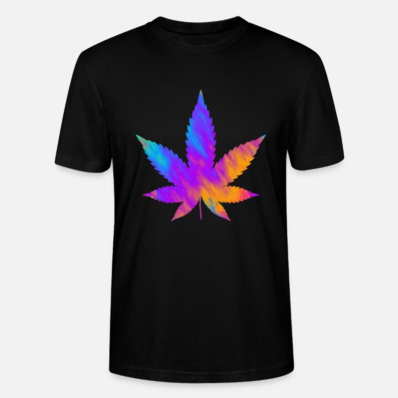 Cannabis Blatt | Hanfblatt Farbverlauf  - Stanley/Stella Unisex Bio-T-Shirt CRAFTER - Schwarz
