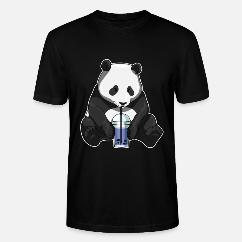Panda Bubble Tea - T-shirt bio CRAFTER Stanley Stella Unisexe - noir