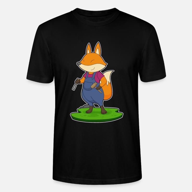 Fuchs Handwerker Hammer Meißel - Stanley/Stella Unisex Bio-T-Shirt CRAFTER - Schwarz
