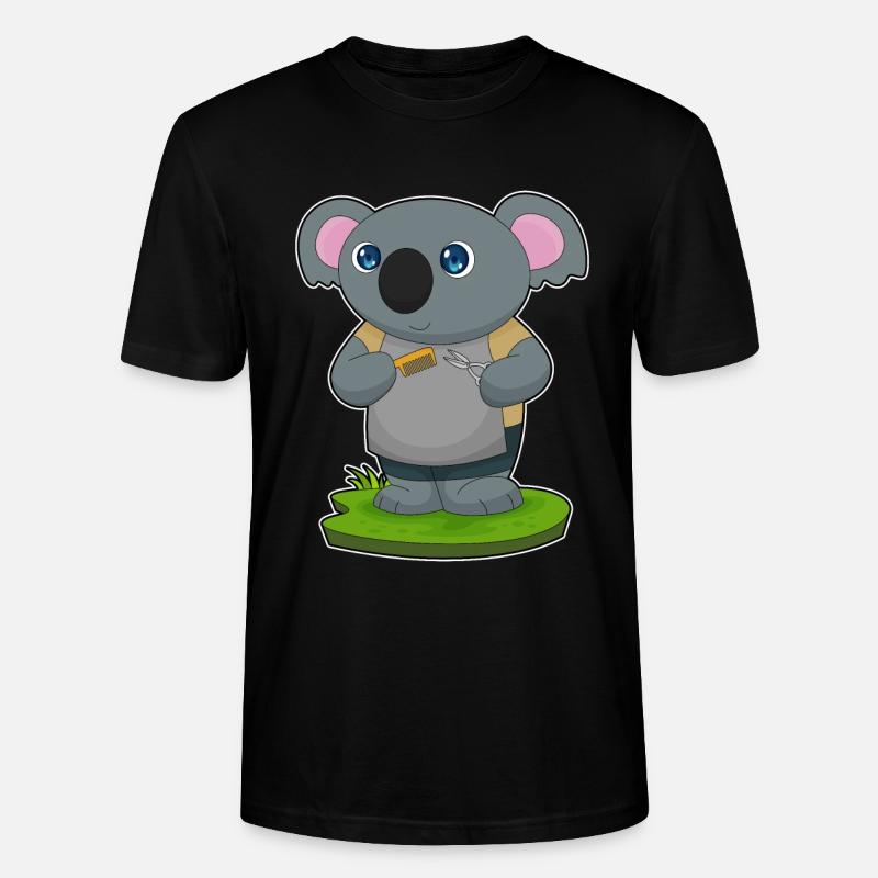 Koala Coiffeur Ciseaux Peigne - T-shirt bio CRAFTER Stanley Stella Unisexe - noir