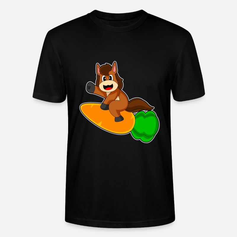 Pferd Karotte Rakete - Stanley/Stella Unisex Bio-T-Shirt CRAFTER - Schwarz