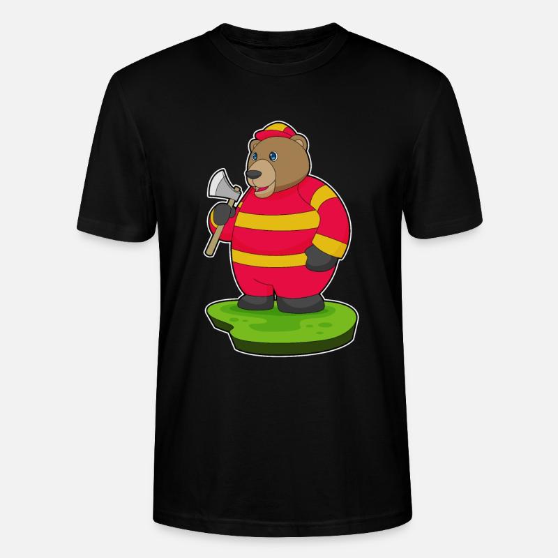 Hache de pompier ours - T-shirt bio CRAFTER Stanley Stella Unisexe - noir