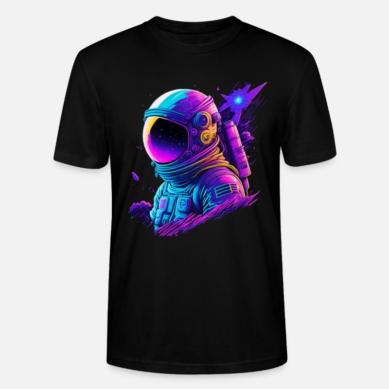 Synthwave Astronaut Space Explorer - Stanley/Stella Unisex Bio-T-Shirt CRAFTER - Schwarz