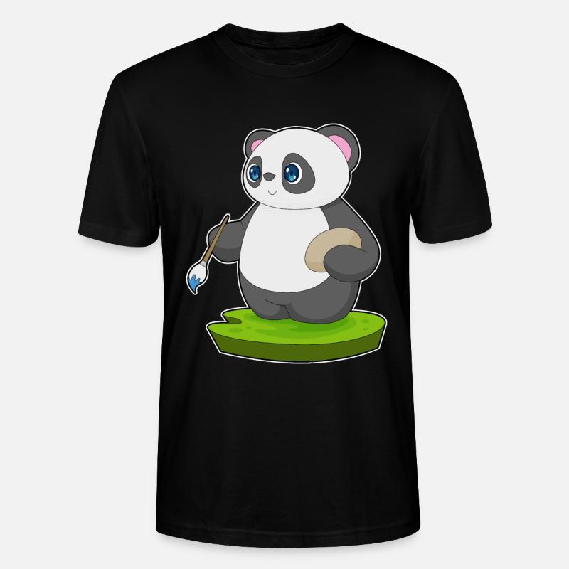 Pinceau Panda - T-shirt bio CRAFTER Stanley Stella Unisexe - noir