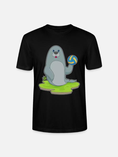 Seal Volleyball Player Volleyball - Stanley/Stella CRAFTER Unisex Organic T-Shirt - black