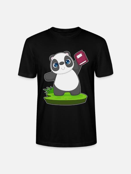 Panda Book - Stanley/Stella CRAFTER Unisex Organic T-Shirt - black