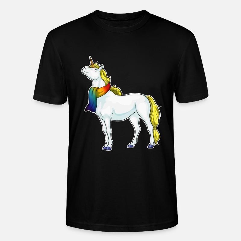 Einhorn Schal Regenbogen - Stanley/Stella Unisex Bio-T-Shirt CRAFTER - Schwarz