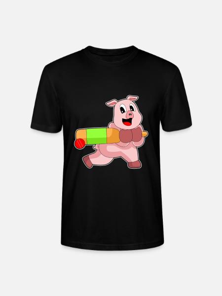 Pig Cricket Cricket Bats - Stanley/Stella CRAFTER Unisex Organic T-Shirt - black
