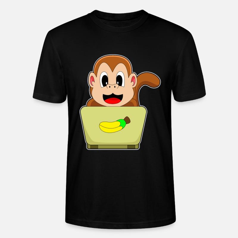 Affe Laptop - Stanley/Stella Unisex Bio-T-Shirt CRAFTER - Schwarz
