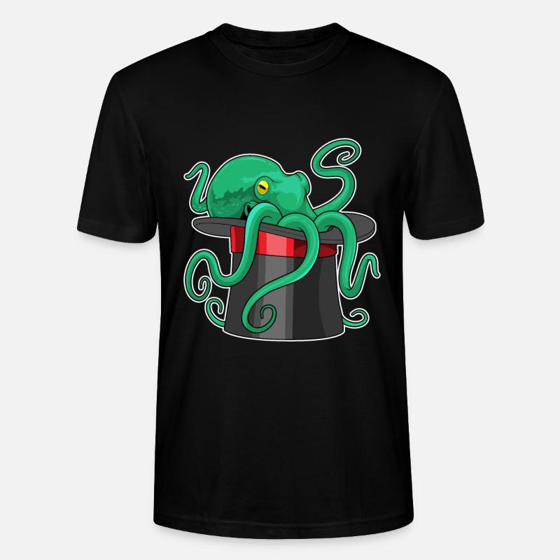 Octopus Wizard Cylindre - T-shirt bio CRAFTER Stanley Stella Unisexe - noir