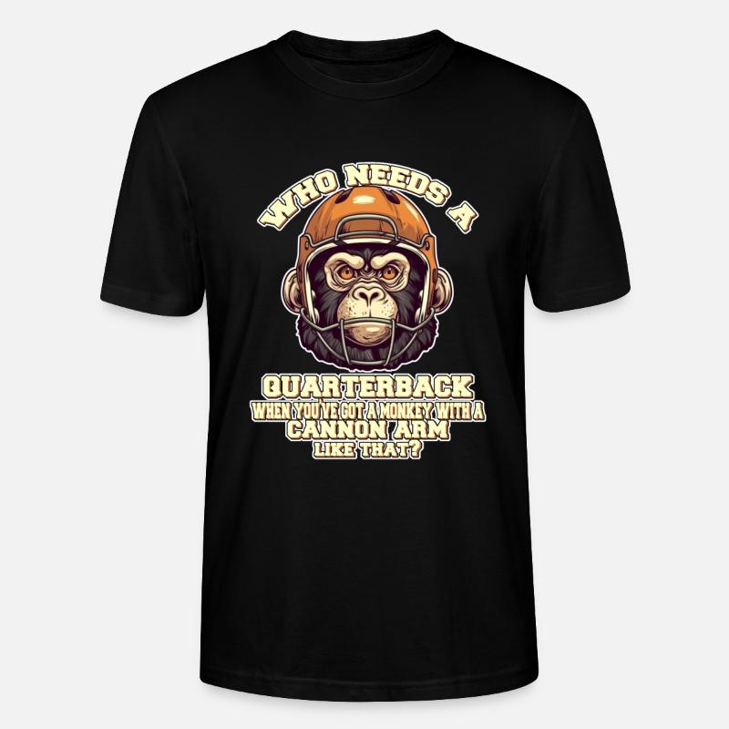 Motivierender Quaterback Affe - Stanley/Stella Unisex Bio-T-Shirt CRAFTER - Schwarz