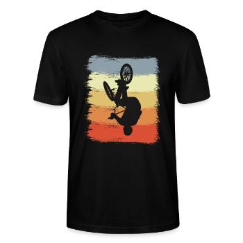Vintage BMX - Stanley/Stella CRAFTER Unisex Organic T-Shirt - black - Front - Alina (178cm) & Michal (187cm)