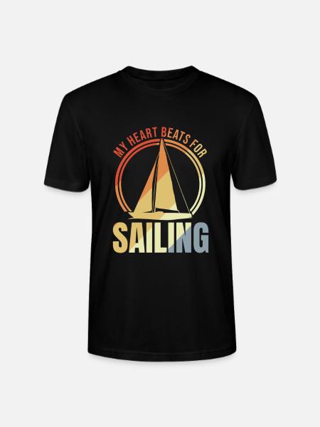 My heart beats for sailing - Stanley/Stella CRAFTER Unisex Organic T-Shirt - black
