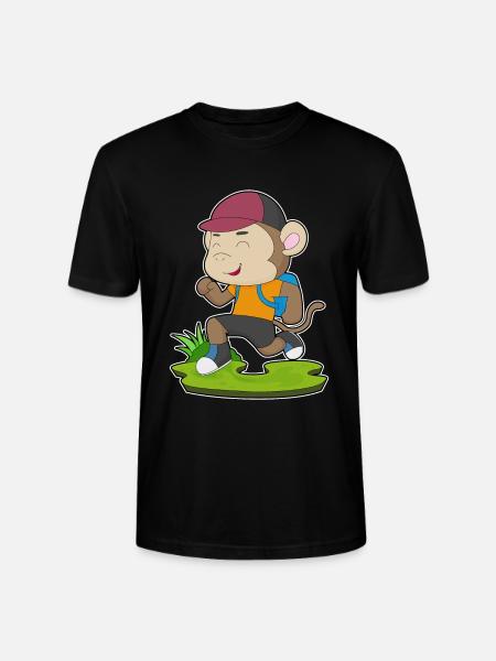 Monkey Hiker Backpack Hiking - Stanley/Stella CRAFTER Unisex Organic T-Shirt - black