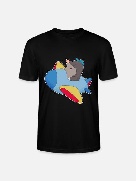 Mole Airplane - Stanley/Stella CRAFTER Unisex Organic T-Shirt - black