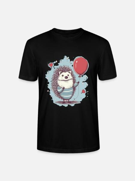 Hérisson mignon avec ballon - T-shirt bio CRAFTER Stanley Stella Unisexe - noir
