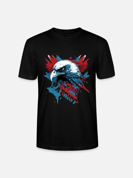 Patriotic eagle with lettering - Stanley/Stella CRAFTER Unisex Organic T-Shirt - black