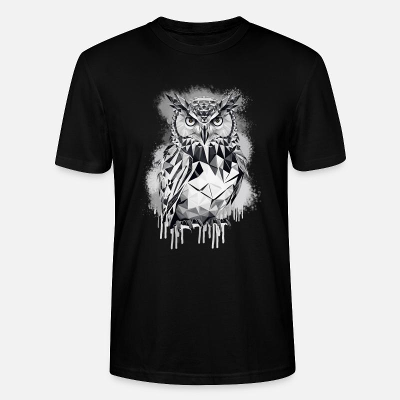 Geometrische Eule - Stanley/Stella Unisex Bio-T-Shirt CRAFTER - Schwarz