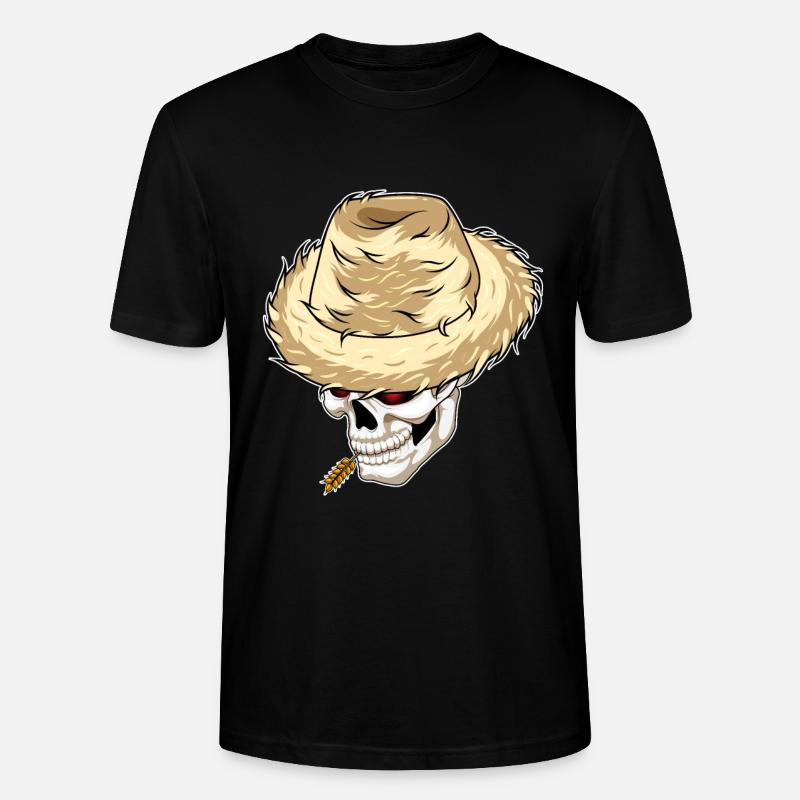 Ferme de blé Skull Farmer - T-shirt bio CRAFTER Stanley Stella Unisexe - noir
