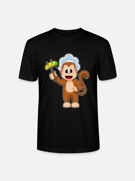 Affe Koch Fleischgabel Kochen - Stanley/Stella Unisex Bio-T-Shirt CRAFTER - Schwarz