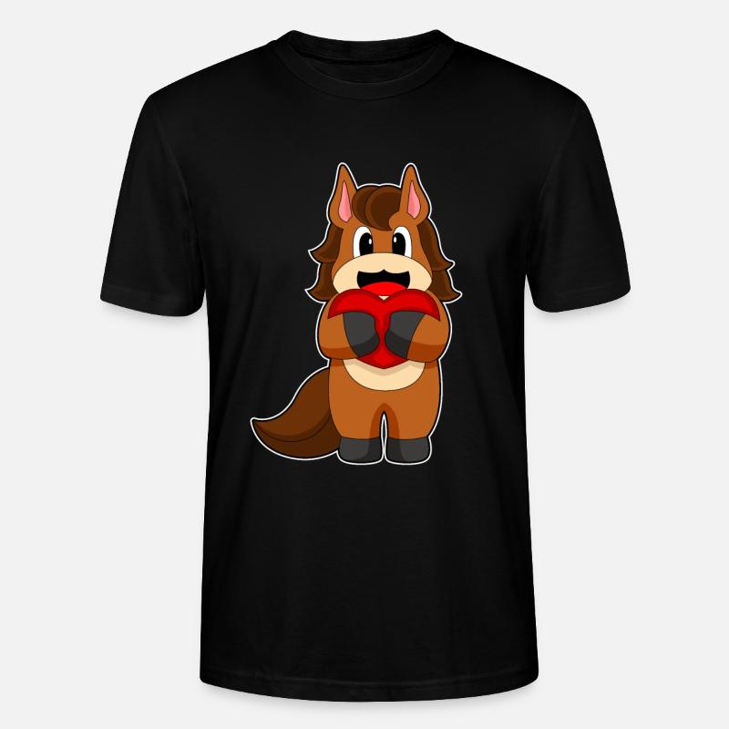 Pferd Herz - Stanley/Stella Unisex Bio-T-Shirt CRAFTER - Schwarz