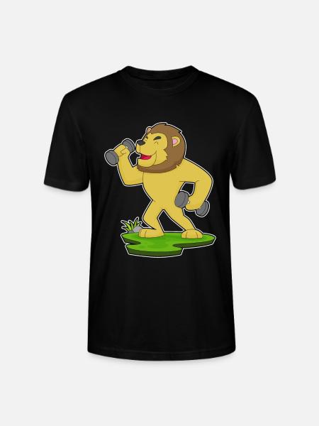 Lion Bodybuilder Dumbbells Bodybuilding - Stanley/Stella CRAFTER Unisex Organic T-Shirt - black