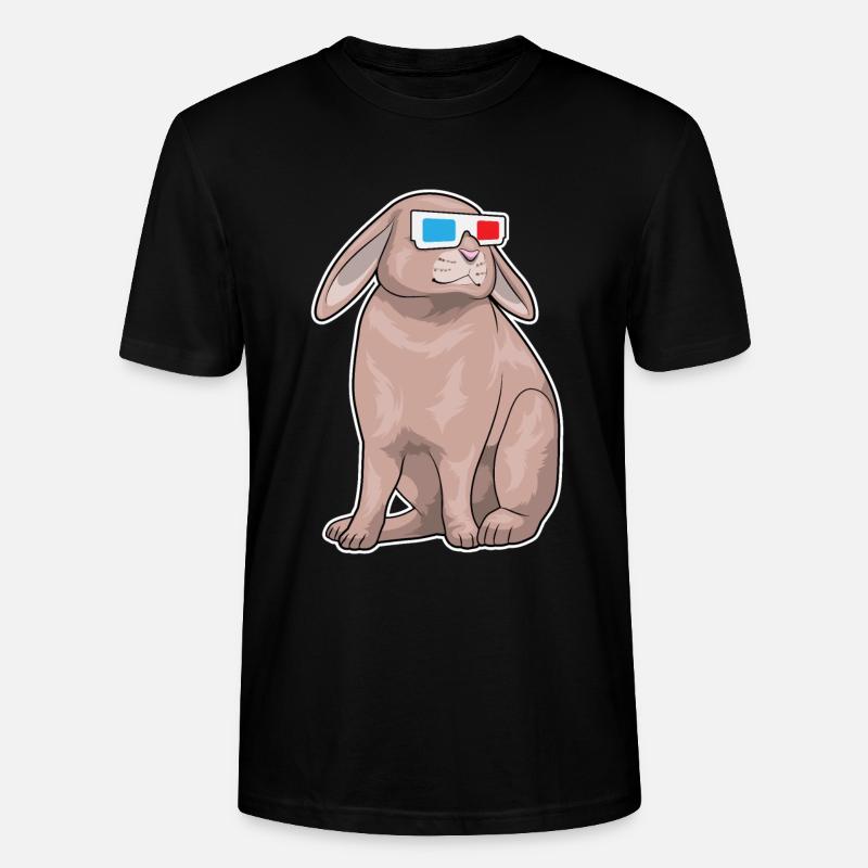 Hase Brille - Stanley/Stella Unisex Bio-T-Shirt CRAFTER - Schwarz