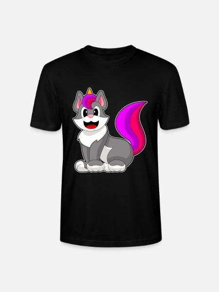 Katze Einhorn - Stanley/Stella Unisex Bio-T-Shirt CRAFTER - Schwarz