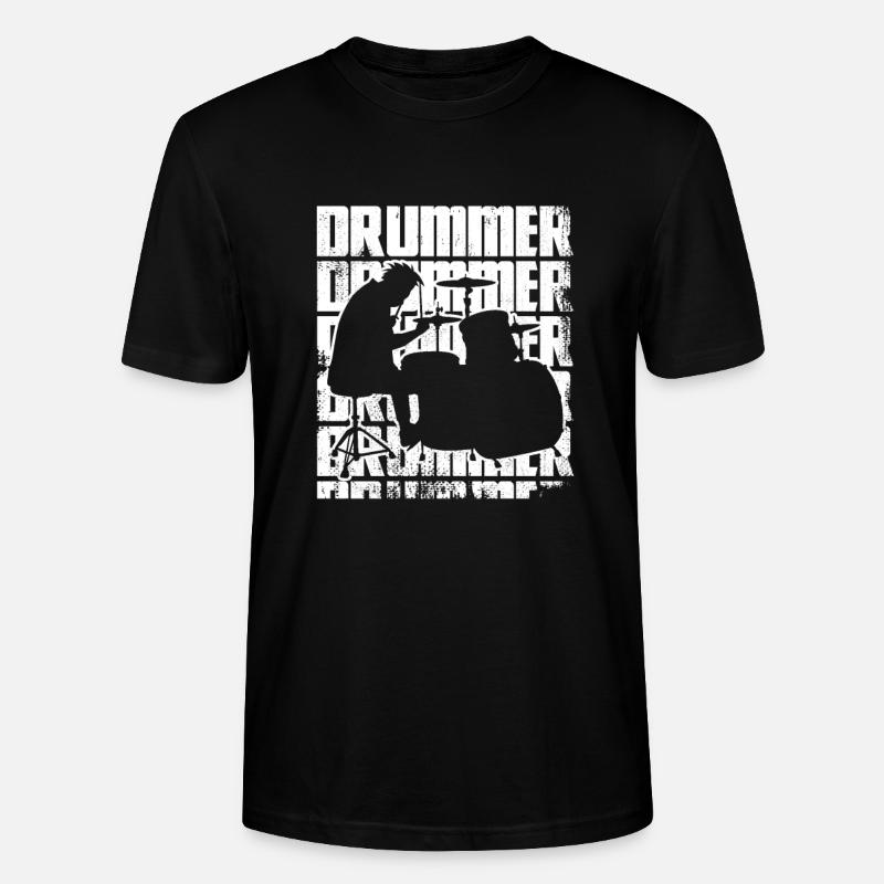 Lustiger Drummer - Stanley/Stella Unisex Bio-T-Shirt CRAFTER - Schwarz