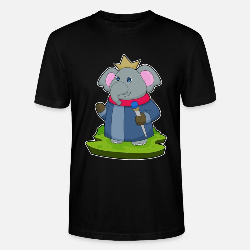 Elefant Krone - Stanley/Stella Unisex Bio-T-Shirt CRAFTER - Schwarz