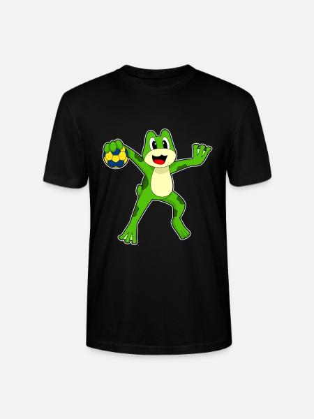 Frog Handball Player Handball - Stanley/Stella CRAFTER Unisex Organic T-Shirt - black