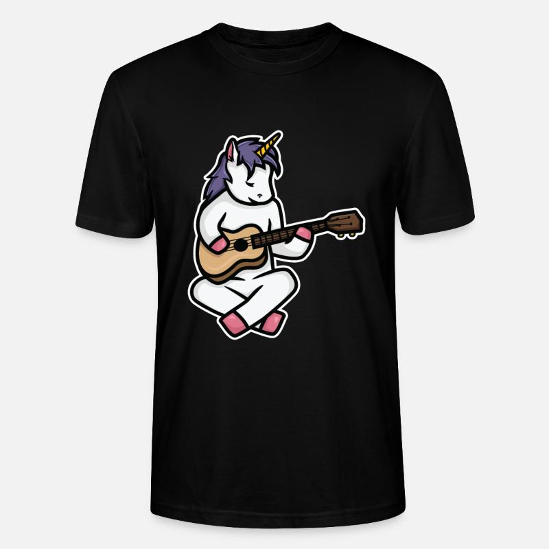 Ukulele Einhorn - Stanley/Stella Unisex Bio-T-Shirt CRAFTER - Schwarz