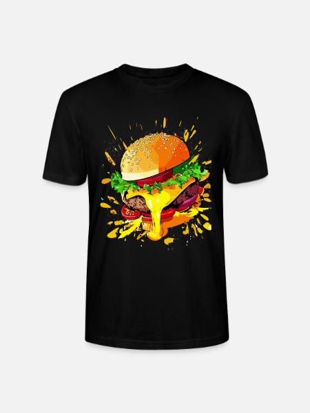 Extra Käse Burger Cheeseburger - Stanley/Stella Unisex Bio-T-Shirt CRAFTER - Schwarz