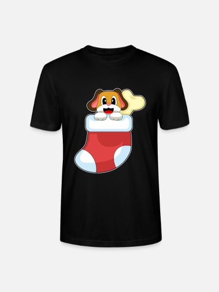 Dog Christmas Christmas Sock - Stanley/Stella CRAFTER Unisex Organic T-Shirt - black
