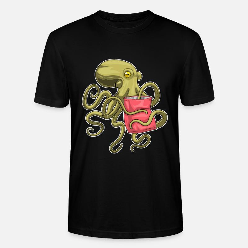 Sac de chips Octopus - T-shirt bio CRAFTER Stanley Stella Unisexe - noir