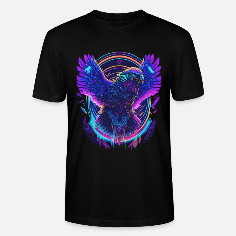 Aigle volant Synthwave - T-shirt bio CRAFTER Stanley Stella Unisexe - noir