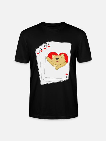 Katze Poker Pokerkarten - Stanley/Stella Unisex Bio-T-Shirt CRAFTER - Schwarz