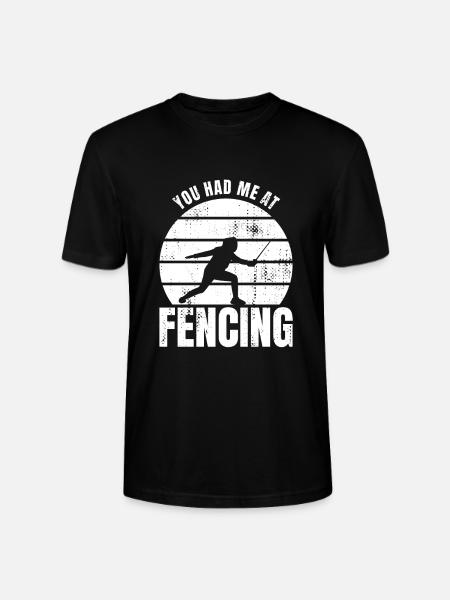 Du hattest mich bei Fechten - Stanley/Stella Unisex Bio-T-Shirt CRAFTER - Schwarz