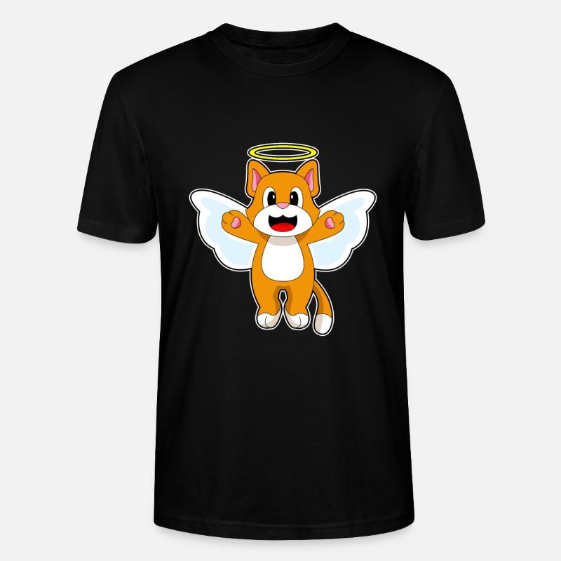 Chat Ange Ailes D’ange - T-shirt bio CRAFTER Stanley Stella Unisexe - noir