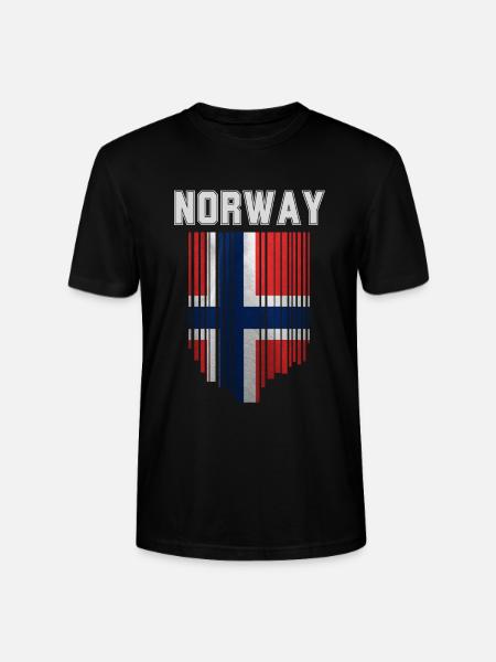 Norwegian flag, Norwegian pride - Stanley/Stella CRAFTER Unisex Organic T-Shirt - black