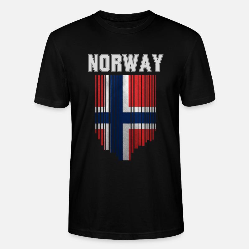 Norwegian flag, Norwegian pride - Stanley/Stella CRAFTER Unisex Organic T-Shirt - black